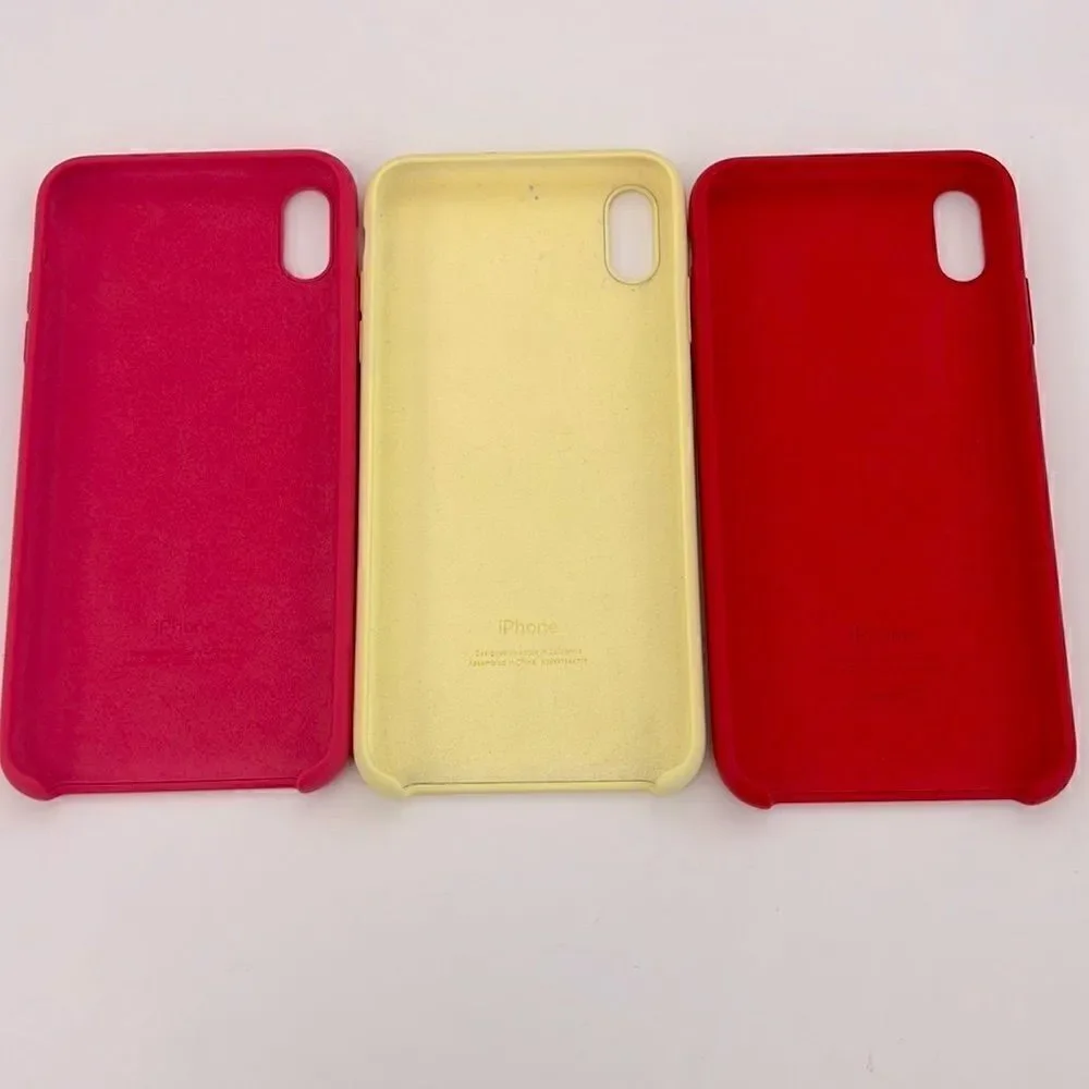 APPLE iPhone XS Max Silicone Case - Hibiscus Mellow yellow Apple red